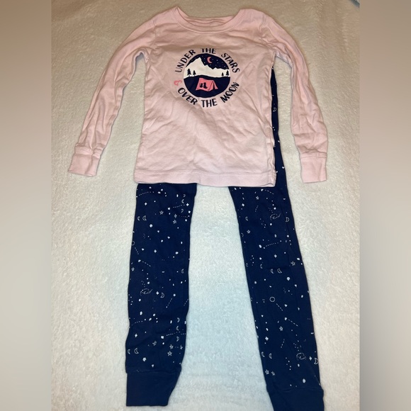 Old Navy Girls Cotton Matching Pajamas Set Size 6T - Picture 3 of 8